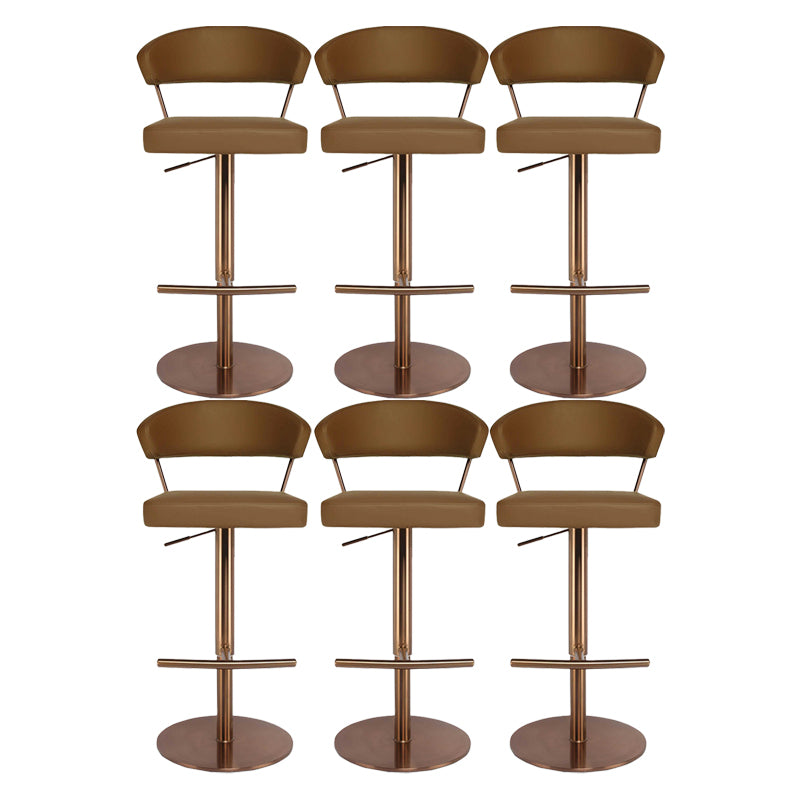 Modern Style Adjustable Backrest High Stool with Leather Cushion