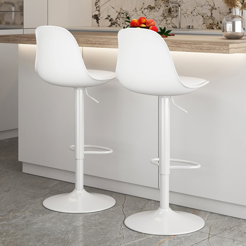 Modern Adjustable Height Swivel Armless Bar Stool with Footrest