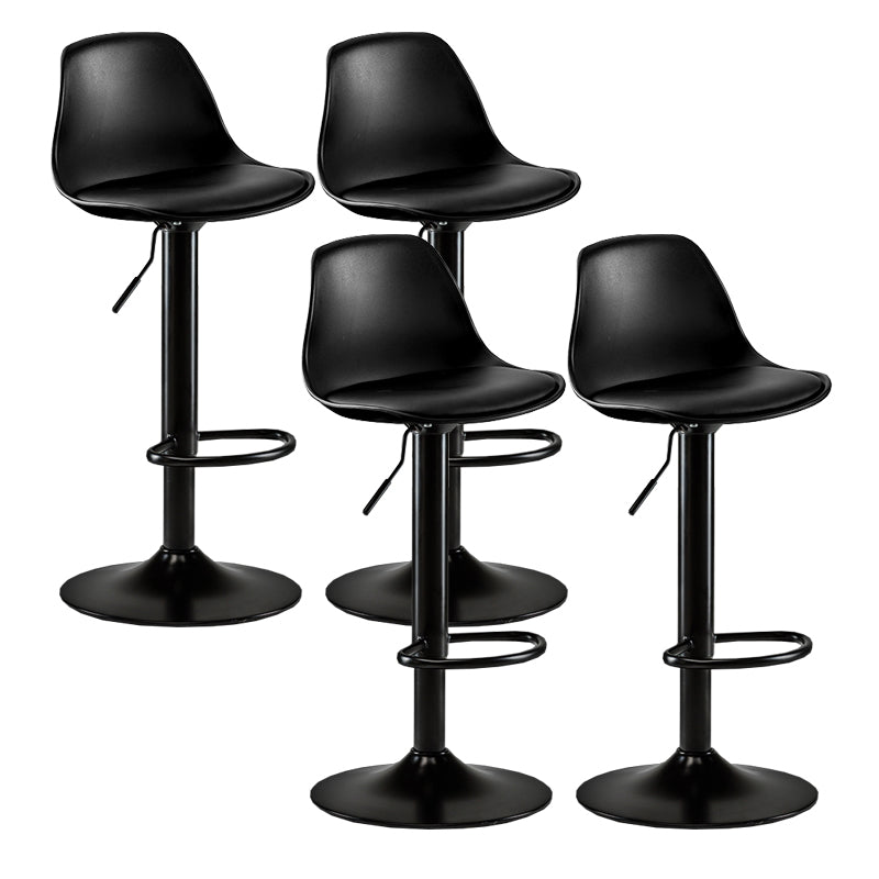 Modern Adjustable Height Swivel Armless Bar Stool with Footrest