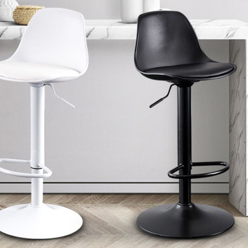 Modern Adjustable Height Swivel Armless Bar Stool with Footrest