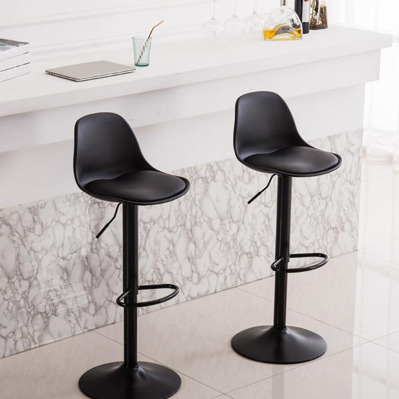 Modern Adjustable Height Swivel Armless Bar Stool with Footrest