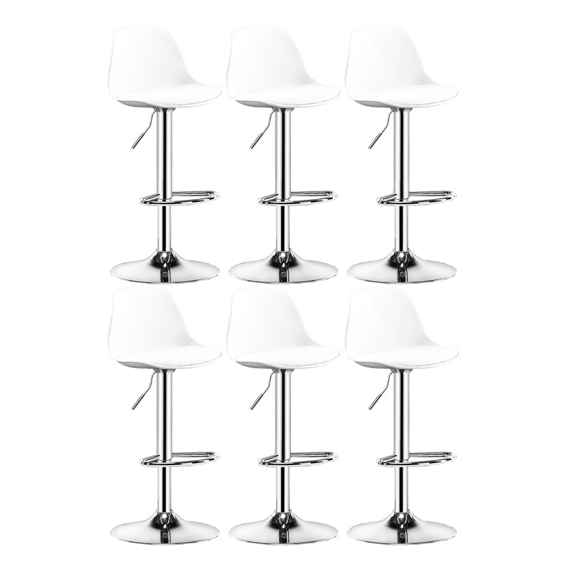 Modern Adjustable Height Swivel Armless Bar Stool with Footrest