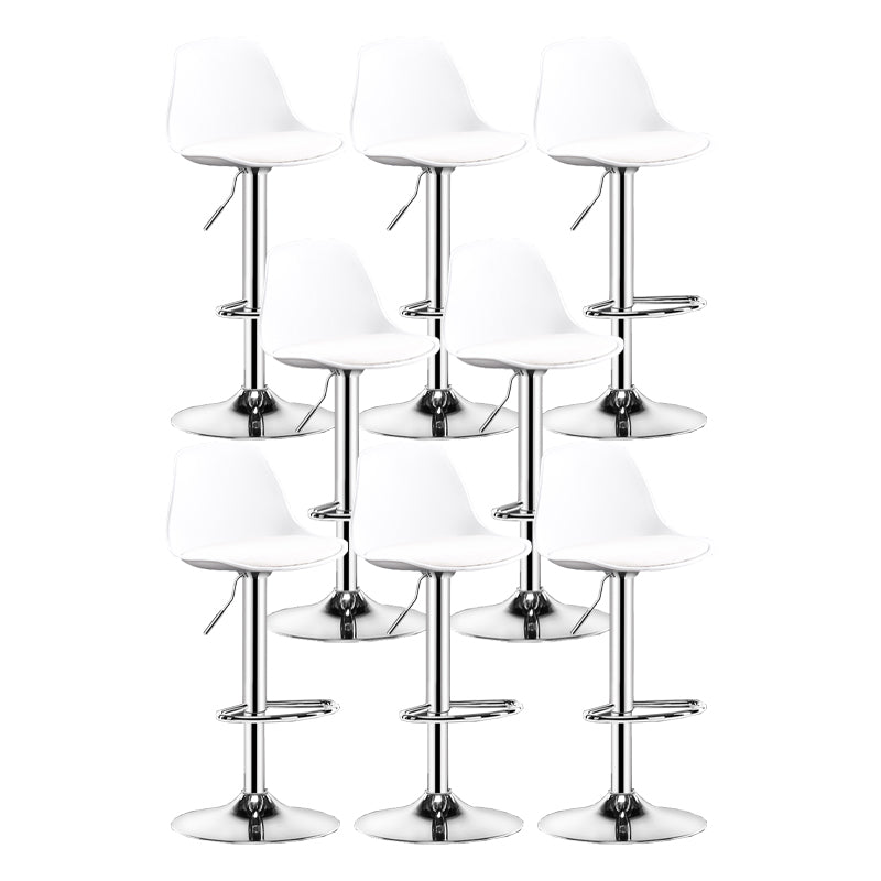 Modern Adjustable Height Swivel Armless Bar Stool with Footrest