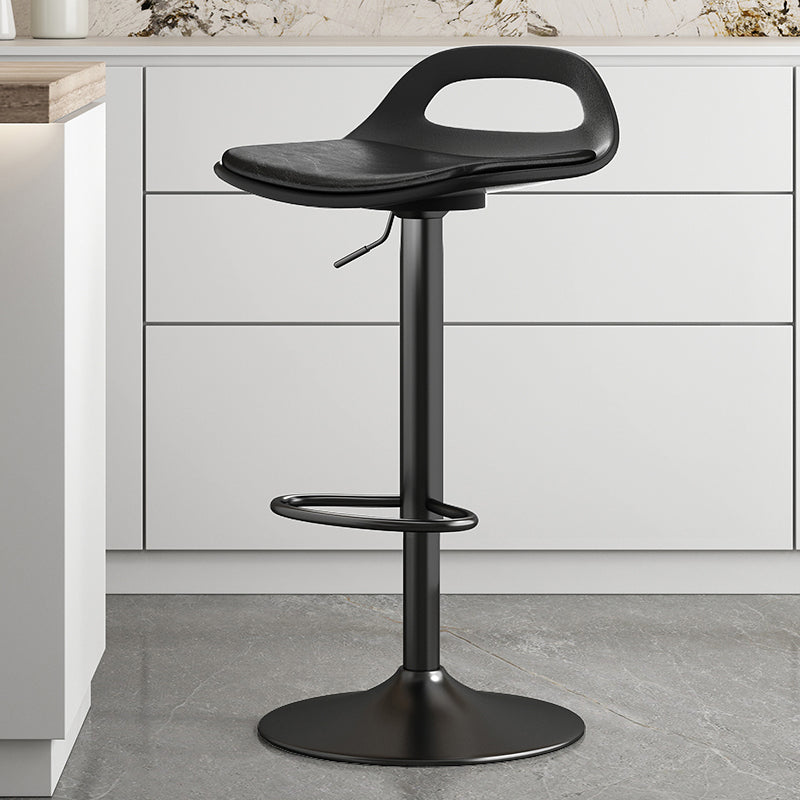 Modern Adjustable Height Swivel Low Back Bar Stool with Footrest
