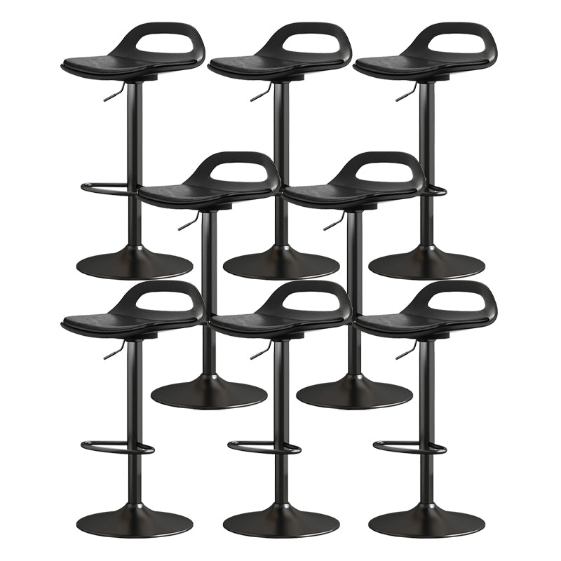 Modern Adjustable Height Swivel Low Back Bar Stool with Footrest