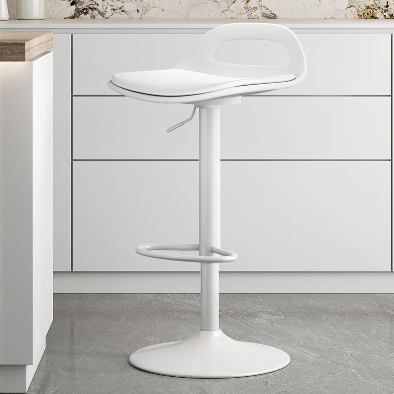 Modern Adjustable Height Swivel Low Back Bar Stool with Footrest