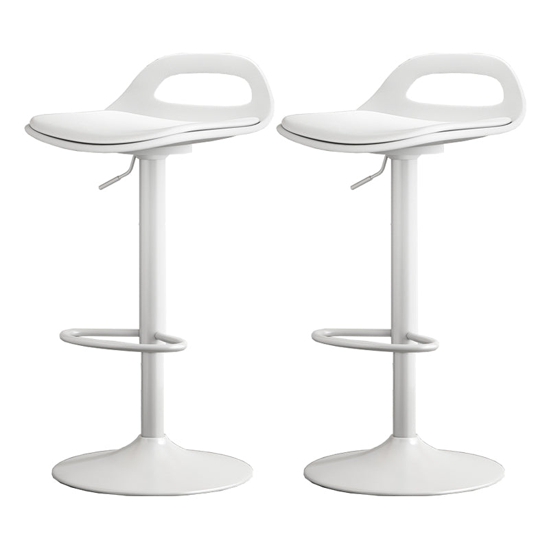 Modern Adjustable Height Swivel Low Back Bar Stool with Footrest