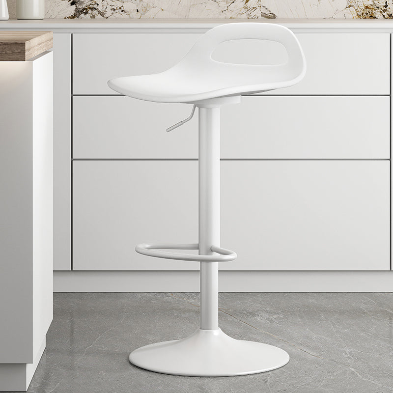 Modern Adjustable Height Swivel Low Back Bar Stool with Footrest