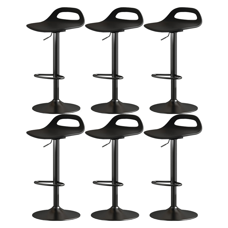 Modern Adjustable Height Swivel Low Back Bar Stool with Footrest