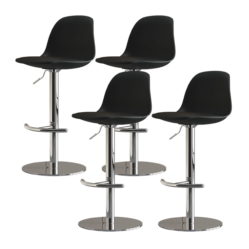 Modern Adjustable Height Swivel Low Back Bar Stool with Metal Base