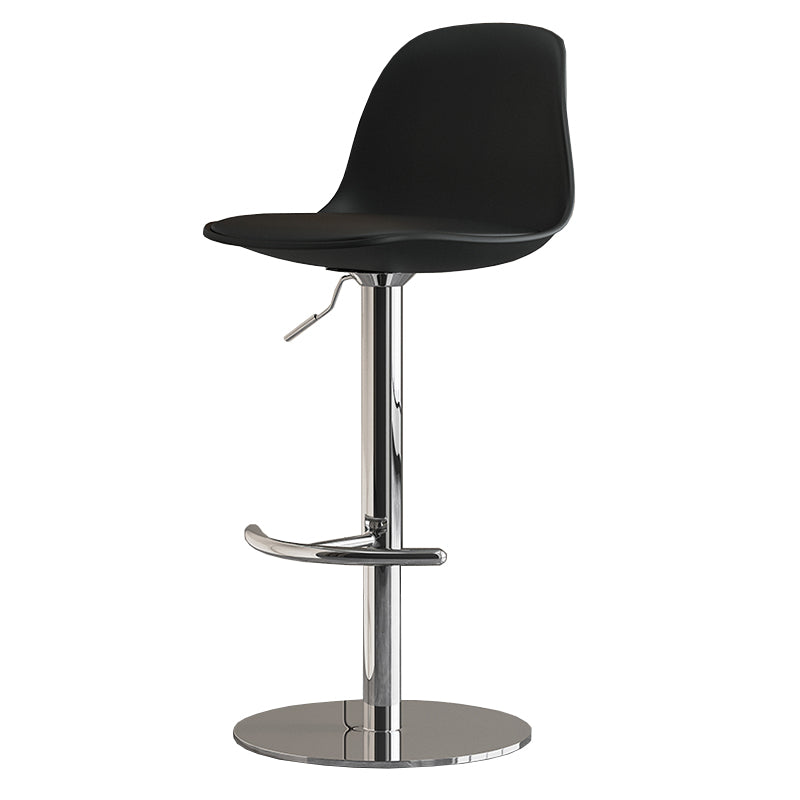 Modern Adjustable Height Swivel Low Back Bar Stool with Metal Base