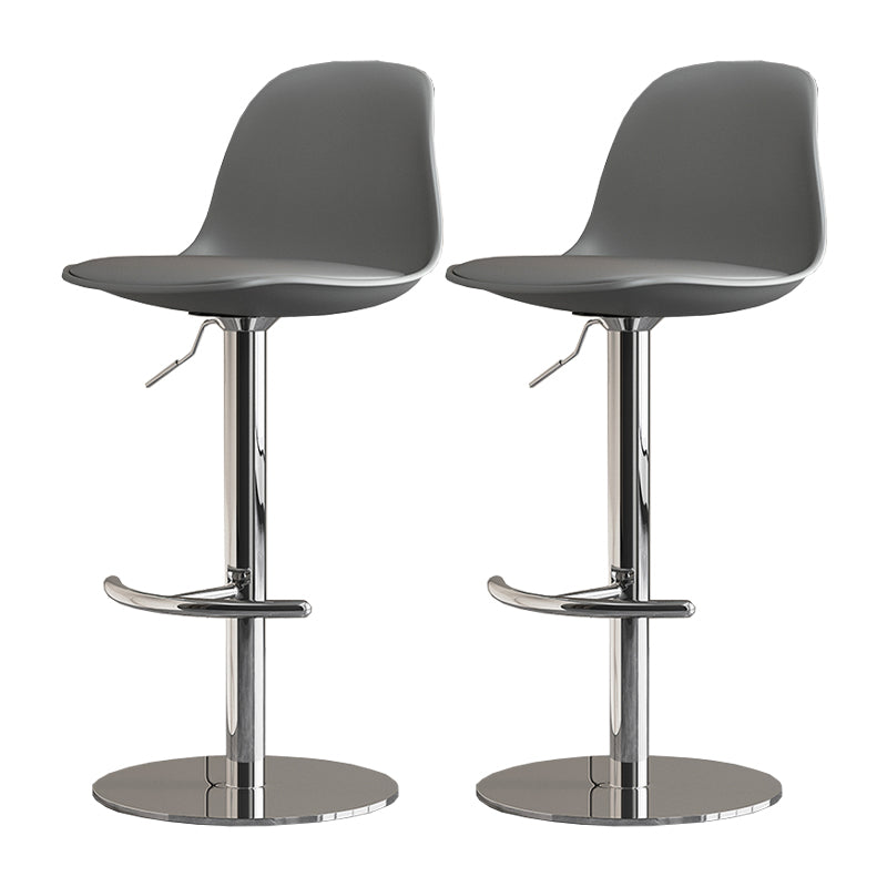 Modern Adjustable Height Swivel Low Back Bar Stool with Metal Base