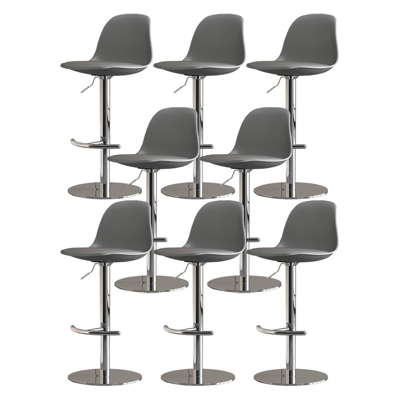 Modern Adjustable Height Swivel Low Back Bar Stool with Metal Base