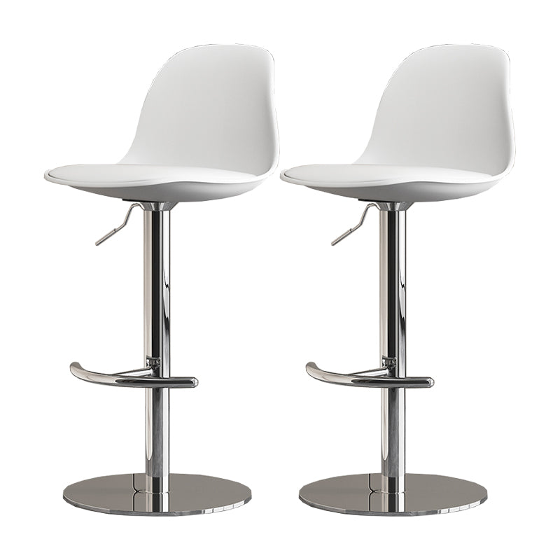 Modern Adjustable Height Swivel Low Back Bar Stool with Metal Base