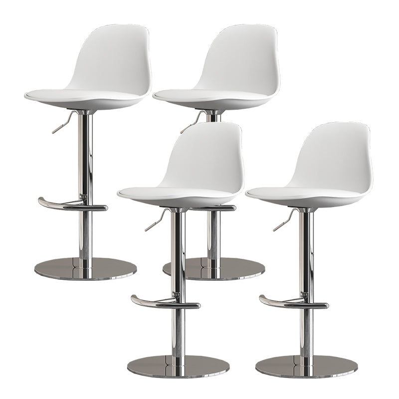 Modern Adjustable Height Swivel Low Back Bar Stool with Metal Base