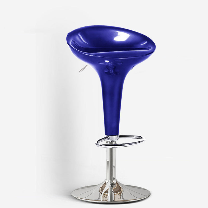 Modern Adjustable Height Swivel Armless Bar Stool with Metal Base