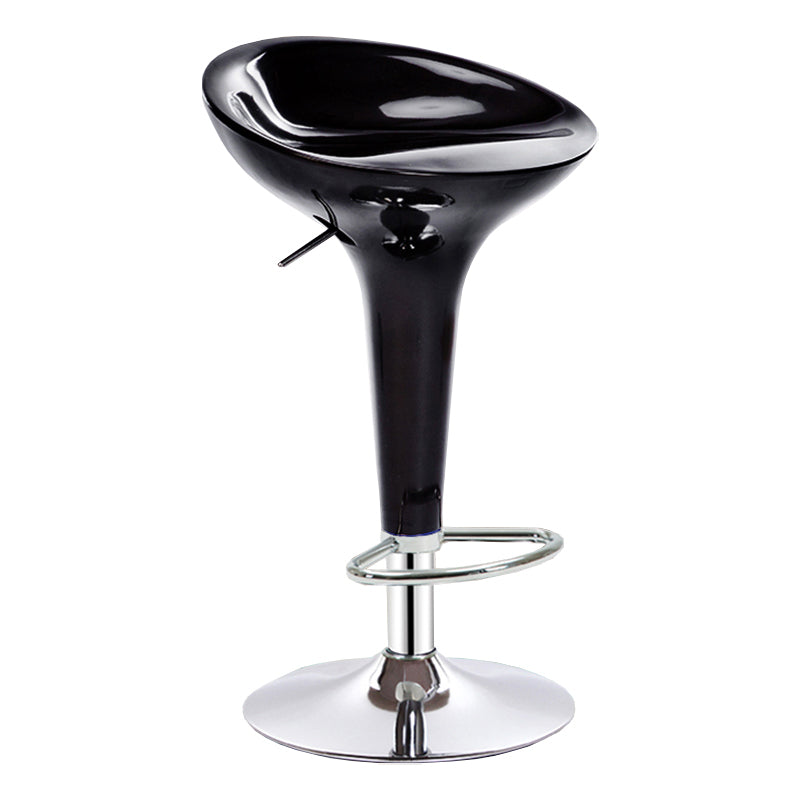 Modern Adjustable Height Swivel Armless Bar Stool with Metal Base