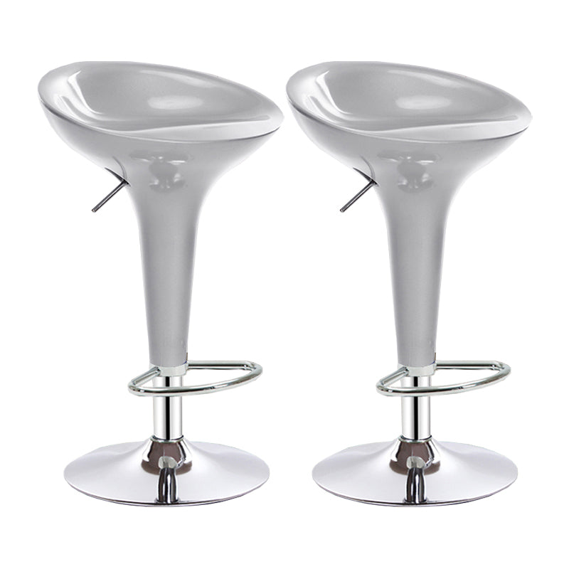 Modern Adjustable Height Swivel Armless Bar Stool with Metal Base