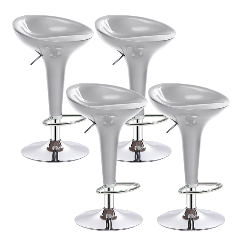 Modern Adjustable Height Swivel Armless Bar Stool with Metal Base