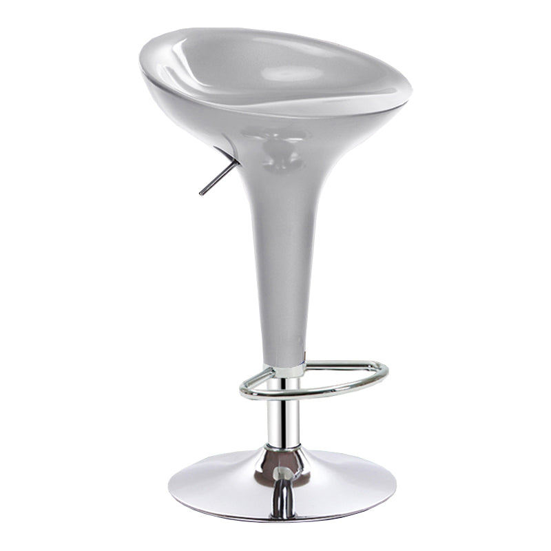 Modern Adjustable Height Swivel Armless Bar Stool with Metal Base