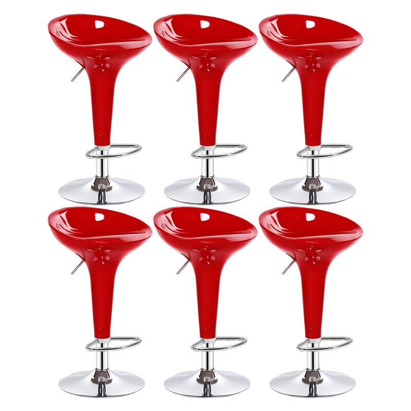 Modern Adjustable Height Swivel Armless Bar Stool with Metal Base