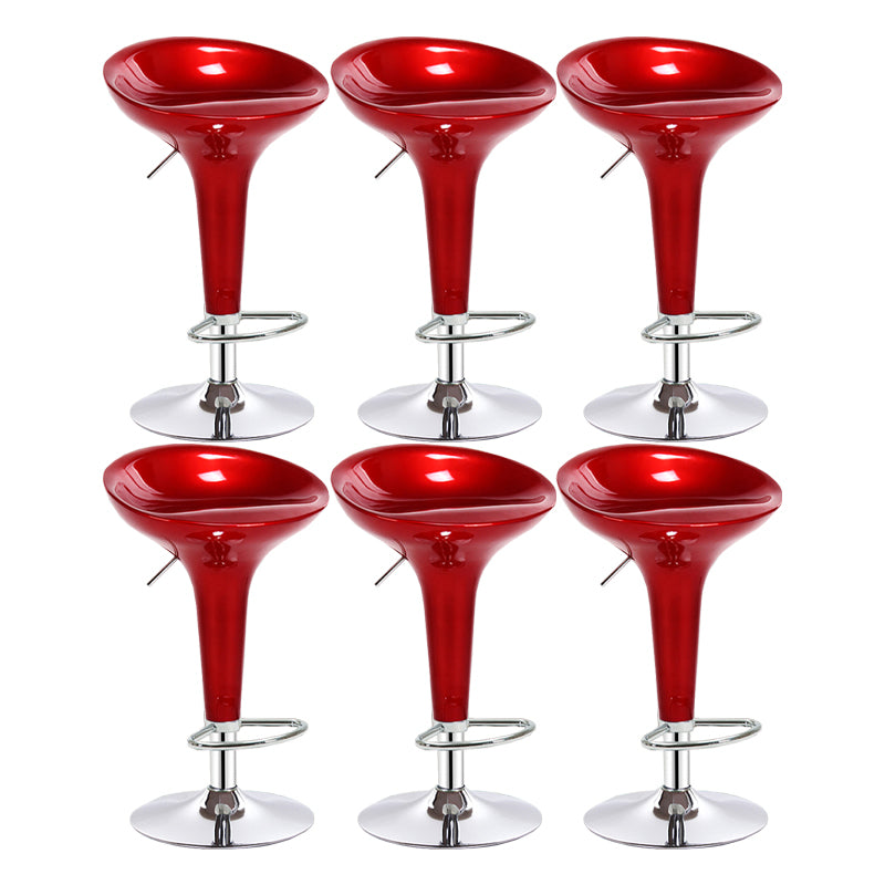 Modern Adjustable Height Swivel Armless Bar Stool with Metal Base