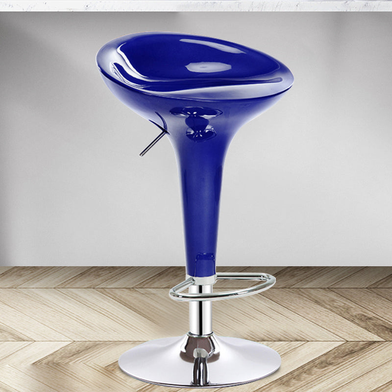 Modern Adjustable Height Swivel Armless Bar Stool with Metal Base