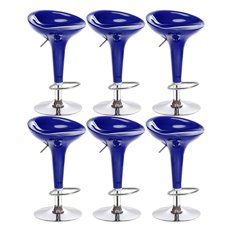 Modern Adjustable Height Swivel Armless Bar Stool with Metal Base
