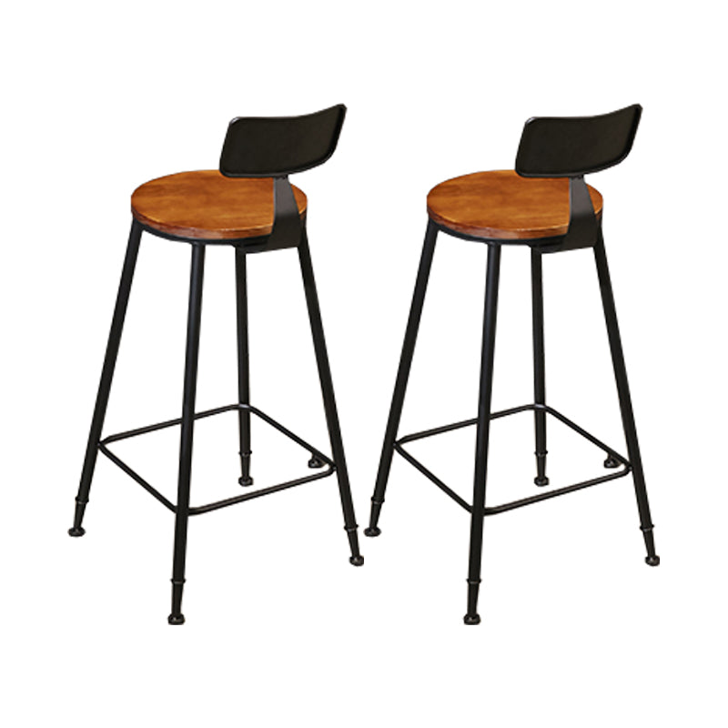 Industrial Low Back Counter & Bar Stool in Black and Brown for Restaurant