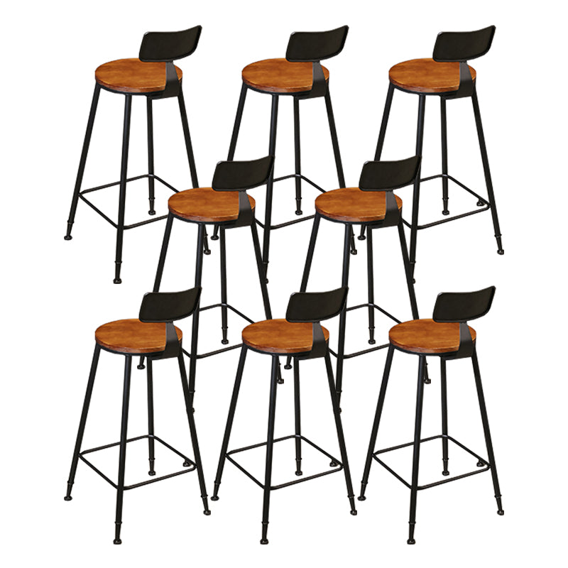 Industrial Low Back Counter & Bar Stool in Black and Brown for Restaurant