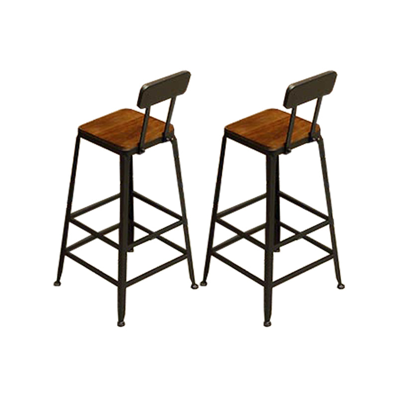Industrial Low Back Counter & Bar Stool in Black and Brown for Restaurant