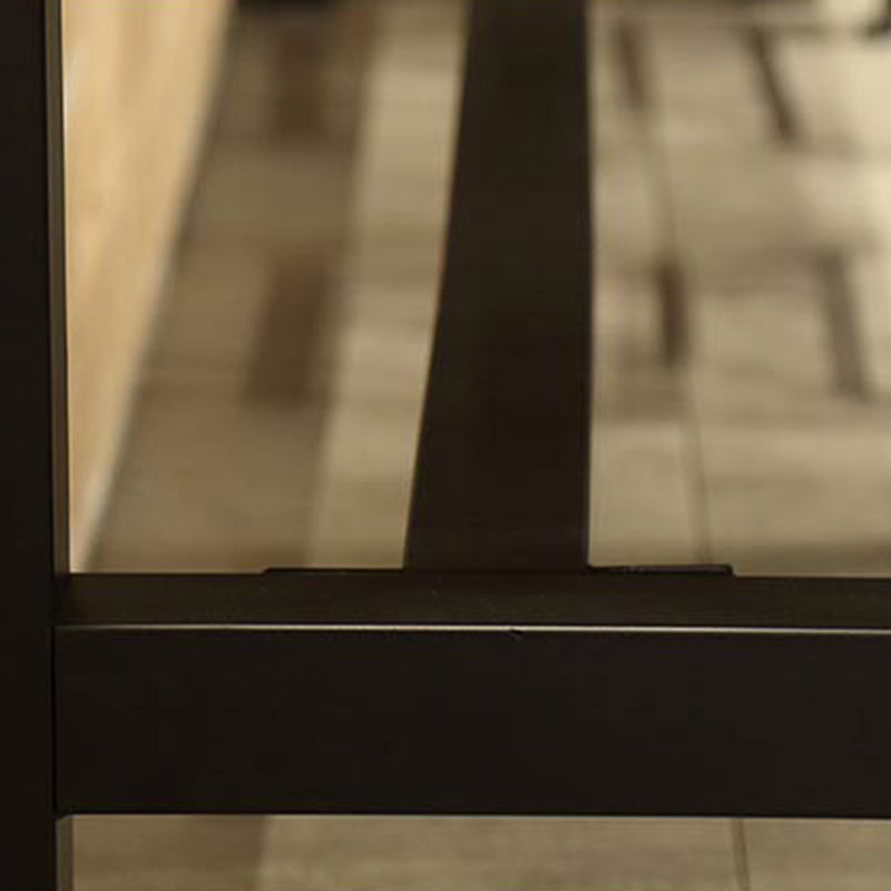 Industrial Low Back Counter & Bar Stool in Black and Brown for Restaurant