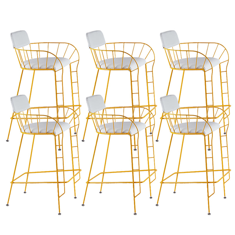 Contemporary Indoor Metal Legs Upholstered Bar Stool with Footrest