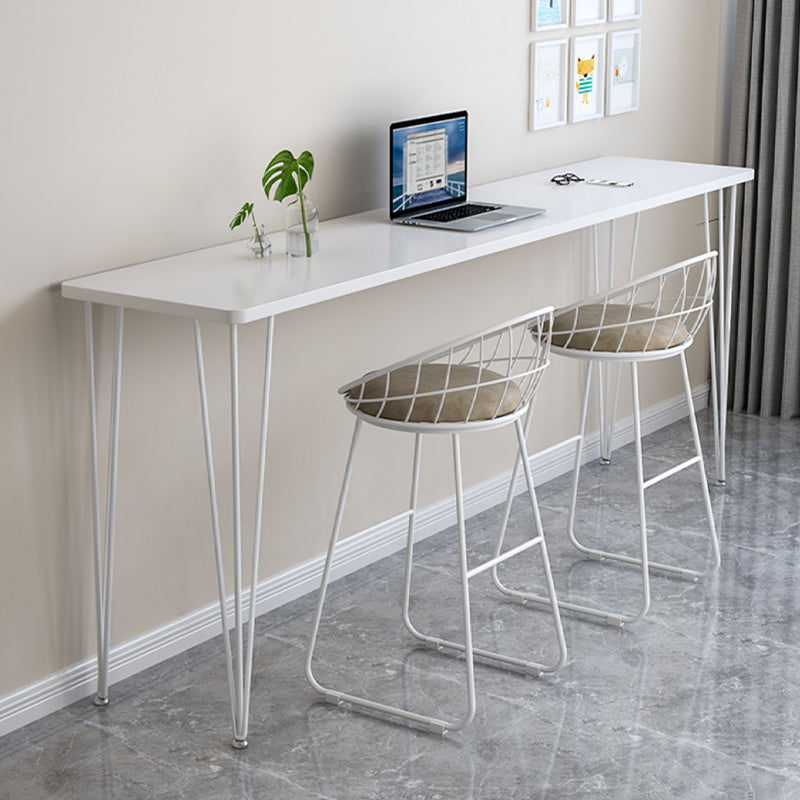 Contemporary Living Room Metal Legs Upholstered Bar Stool with Footrest