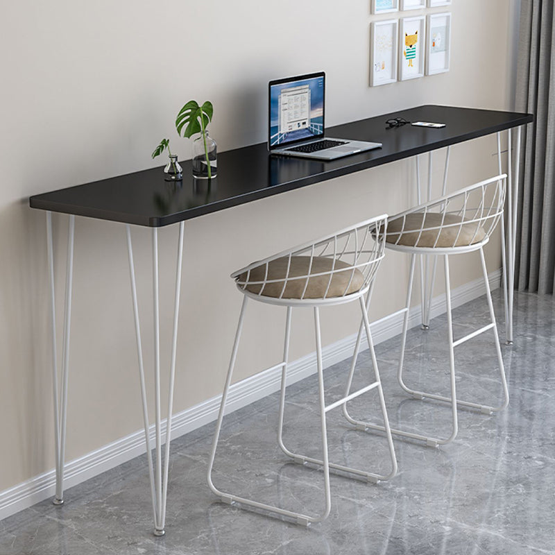 Contemporary Living Room Metal Legs Upholstered Bar Stool with Footrest