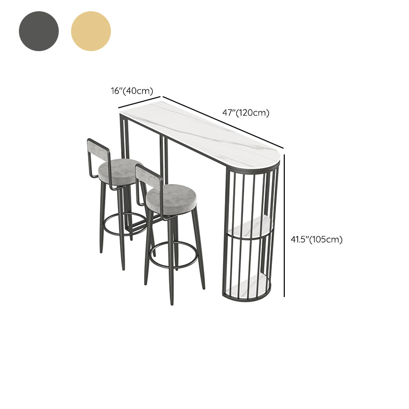 Contemporary Style 1/2/3/4 Pieces Specialty Stone Bar Table Set for Living Room
