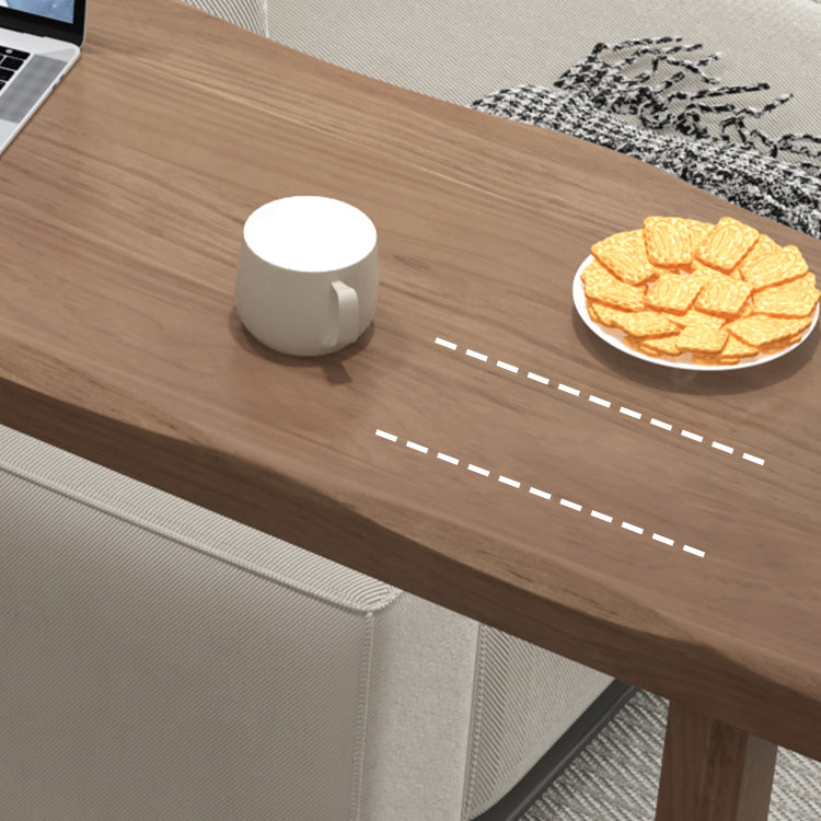 Modern Indoor Rectangle Solid Wood Sled Bar Dining Table in Brown