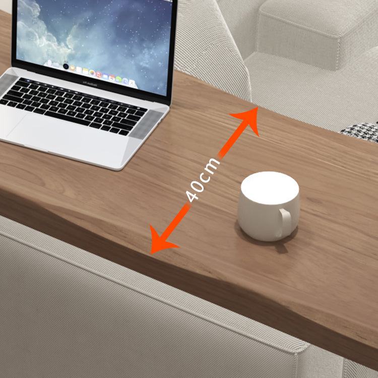 Modern Indoor Rectangle Solid Wood Sled Bar Dining Table in Brown