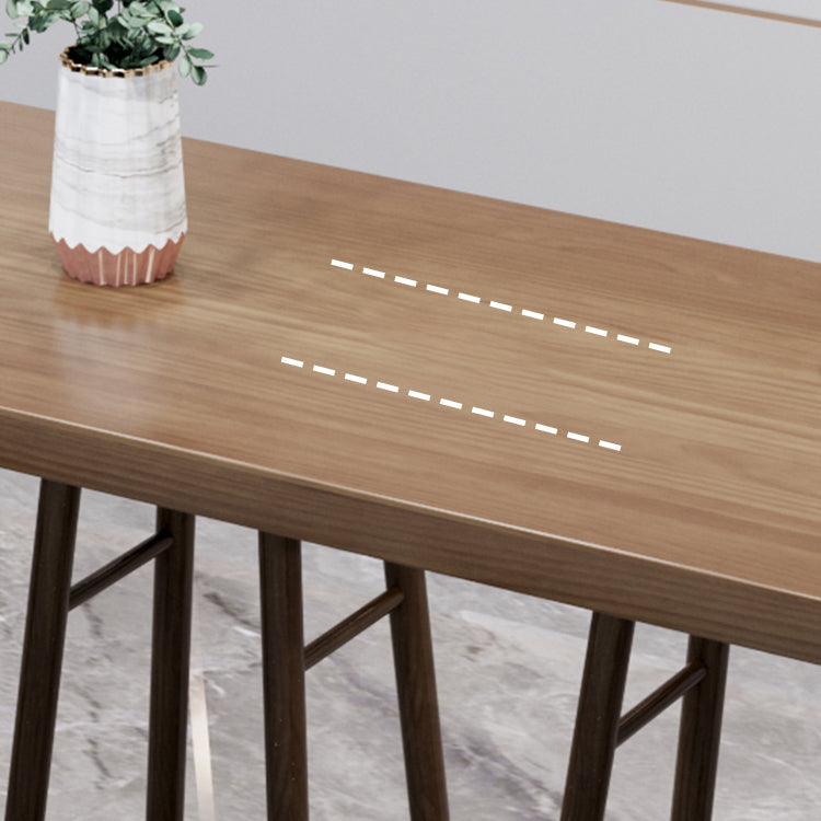 Modern Solid Wood Indoor Rectangle Double pedestal Bar Dining Table