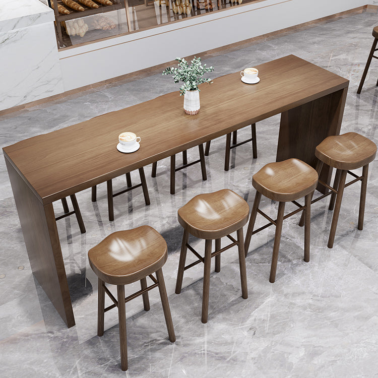 Modern Solid Wood Indoor Rectangle Double pedestal Bar Dining Table