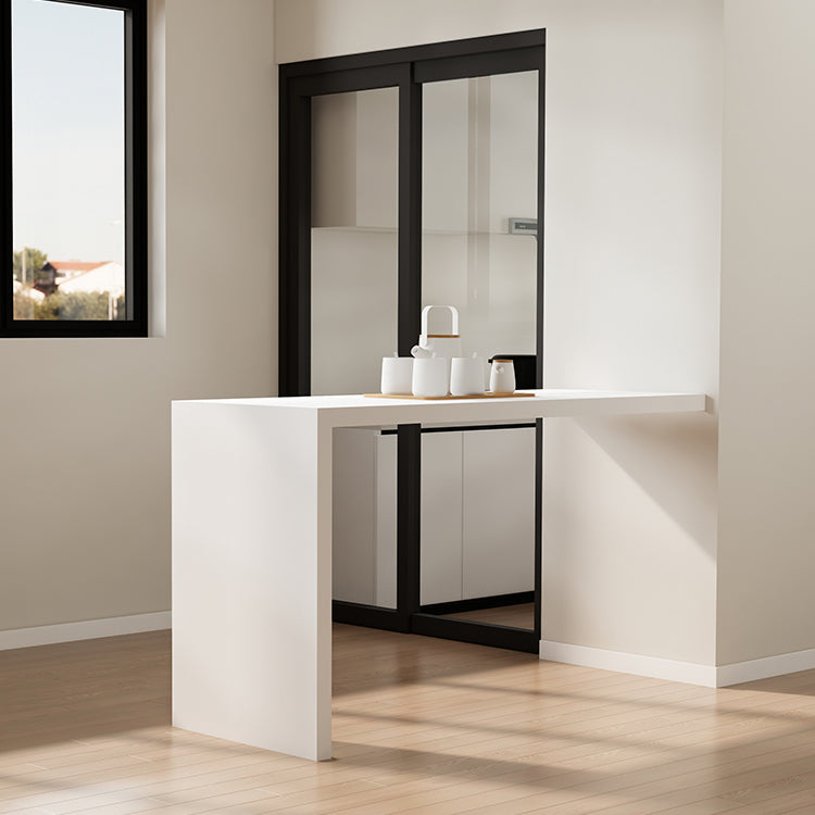 Modern White Sintered Stone Dining Bar Table for Kitchen Dining Room