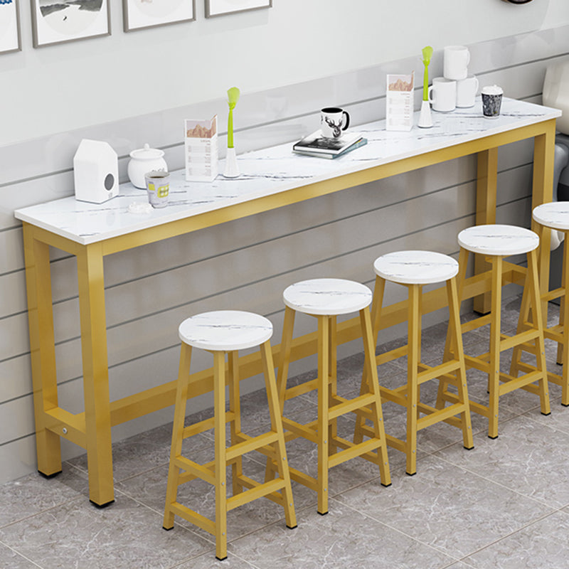 Manufactured Wood Rectangle Pub Table with Metal Frame for Living Room