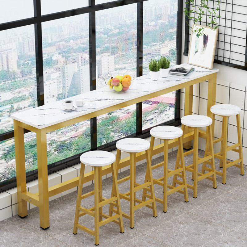 Manufactured Wood Rectangle Pub Table with Metal Frame for Living Room