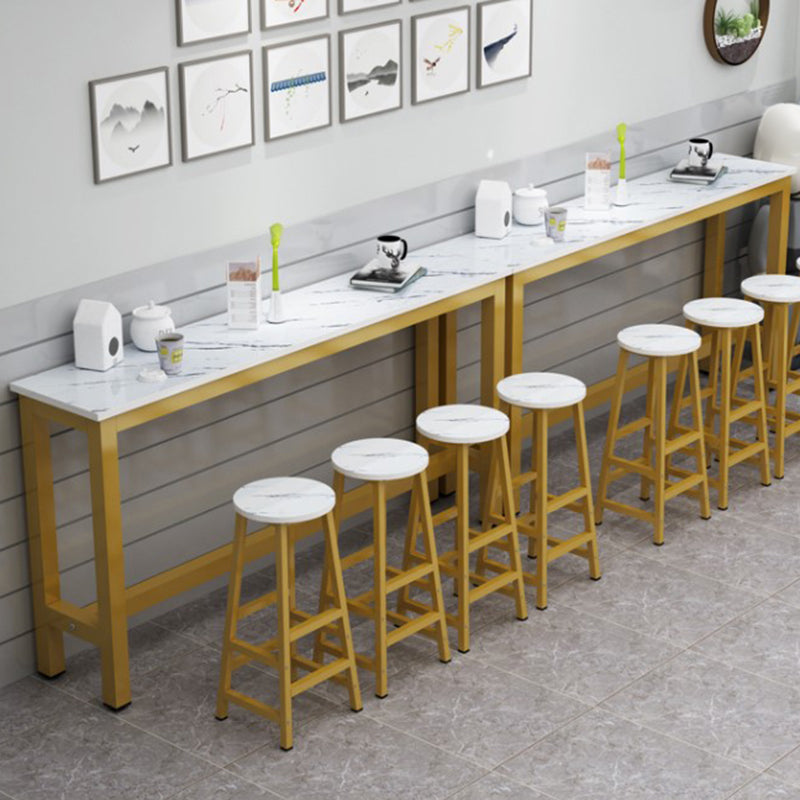 Manufactured Wood Rectangle Pub Table with Metal Frame for Living Room