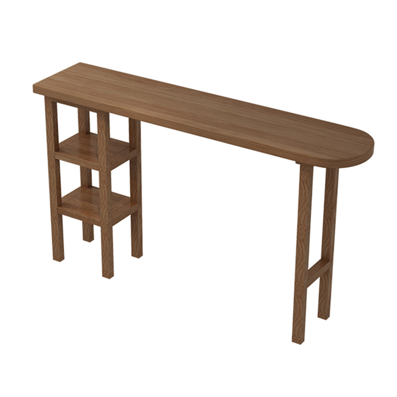 Contemporary Solid Wood Living Room Bar Dining Table in Brown