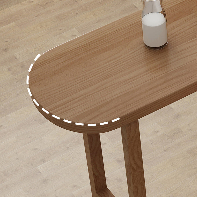 Contemporary Solid Wood Living Room Bar Dining Table in Brown