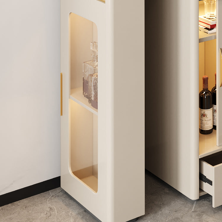 Contemporary Stone Top Bar Table with Manufactured Wood Storage Base