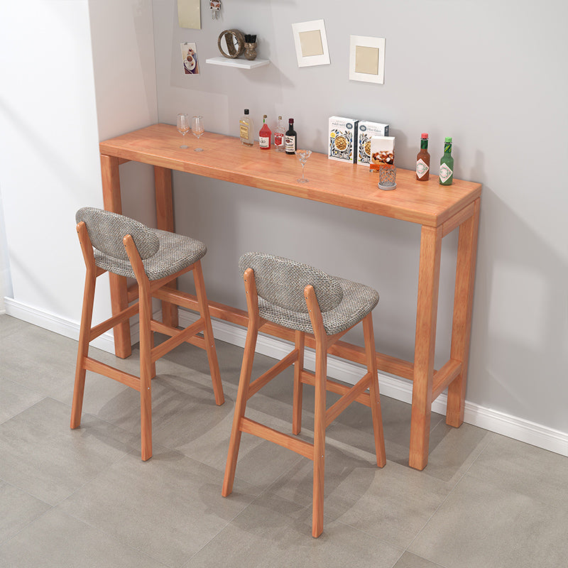 Modern Dining Room Rectangle Trestle Solid Wood Bar Dining Table