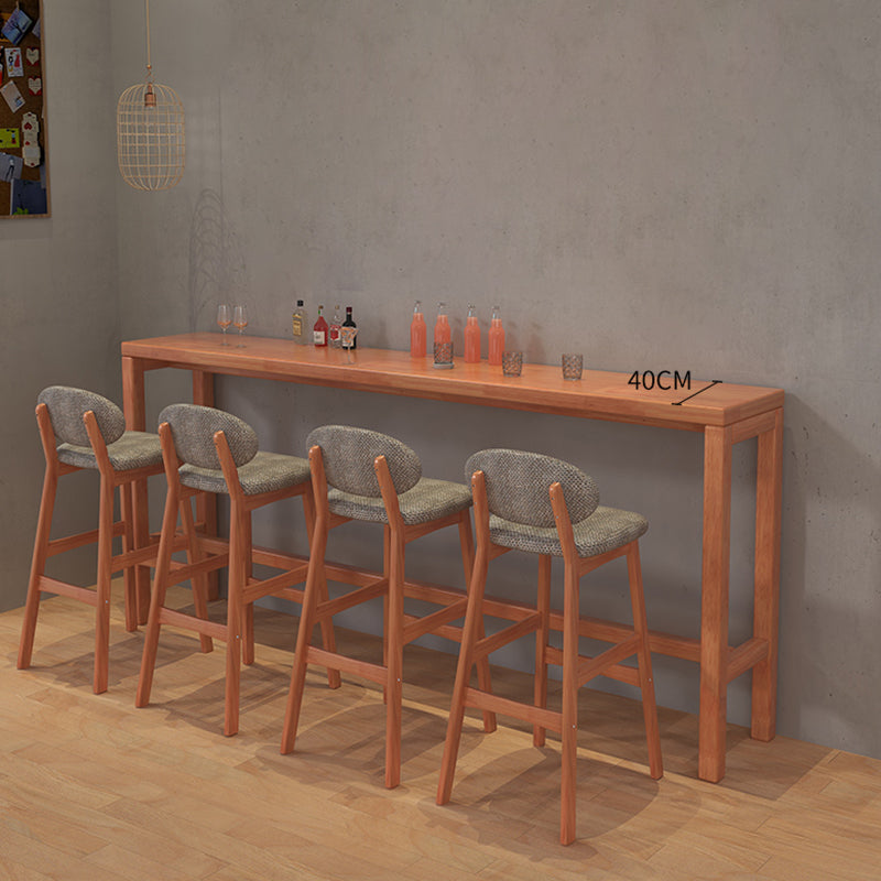 Modern Dining Room Rectangle Trestle Solid Wood Bar Dining Table