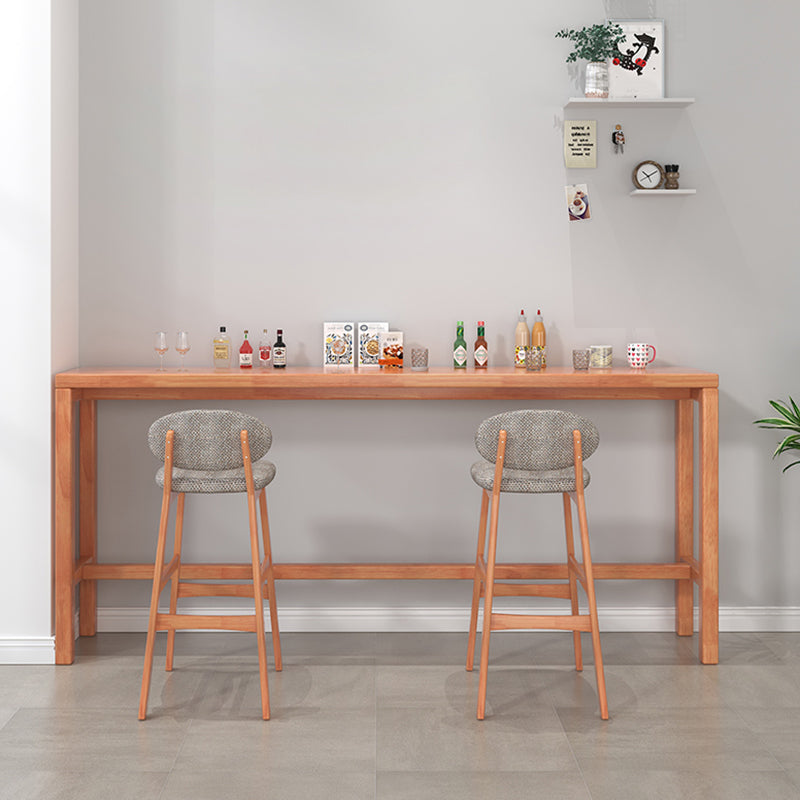 Modern Dining Room Rectangle Trestle Solid Wood Bar Dining Table